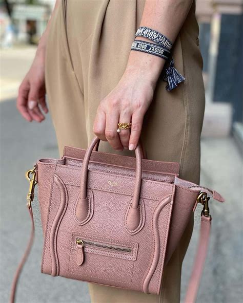 celine nano luggage blush